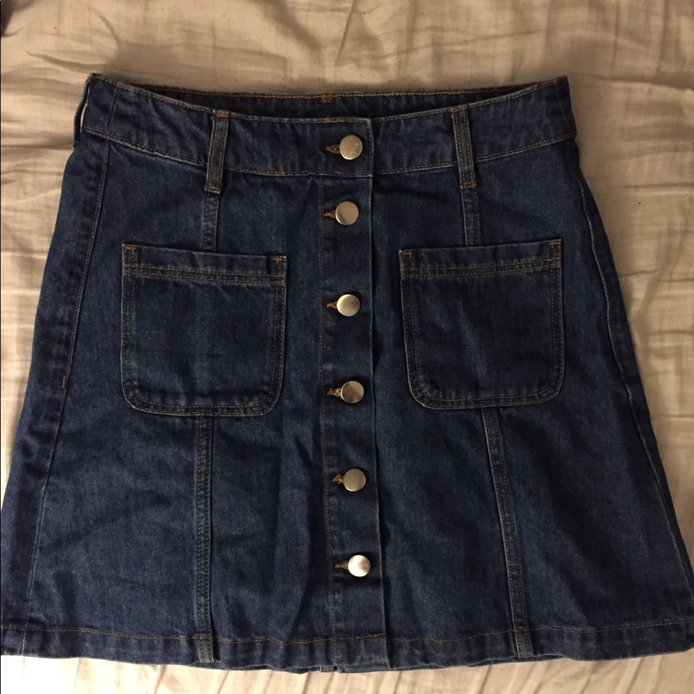 Button Down Denim Skirt